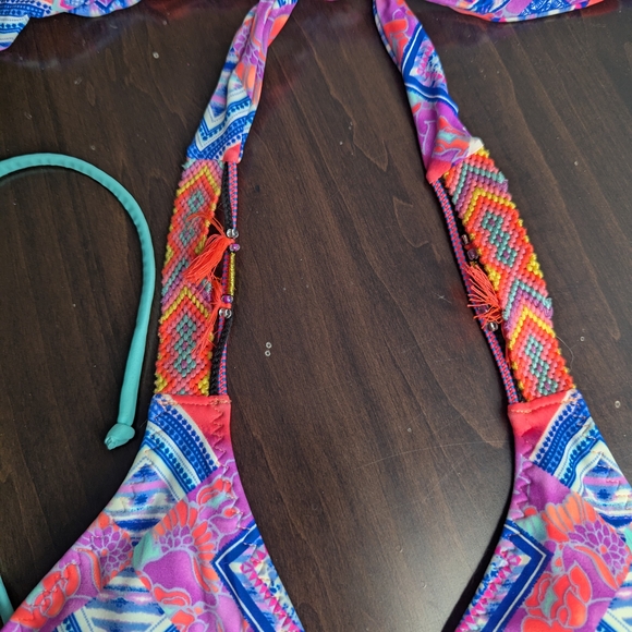 Pink and Blue Geometric Bikini Set - Picture 7 of 10